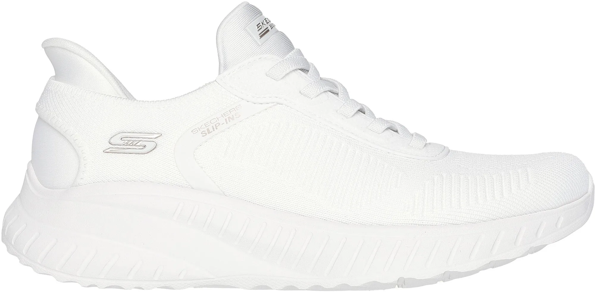 Skechers BOBS Sport Squad Chaos Womens Training Shoes - White Ergonomic Last Shape Heel lock
