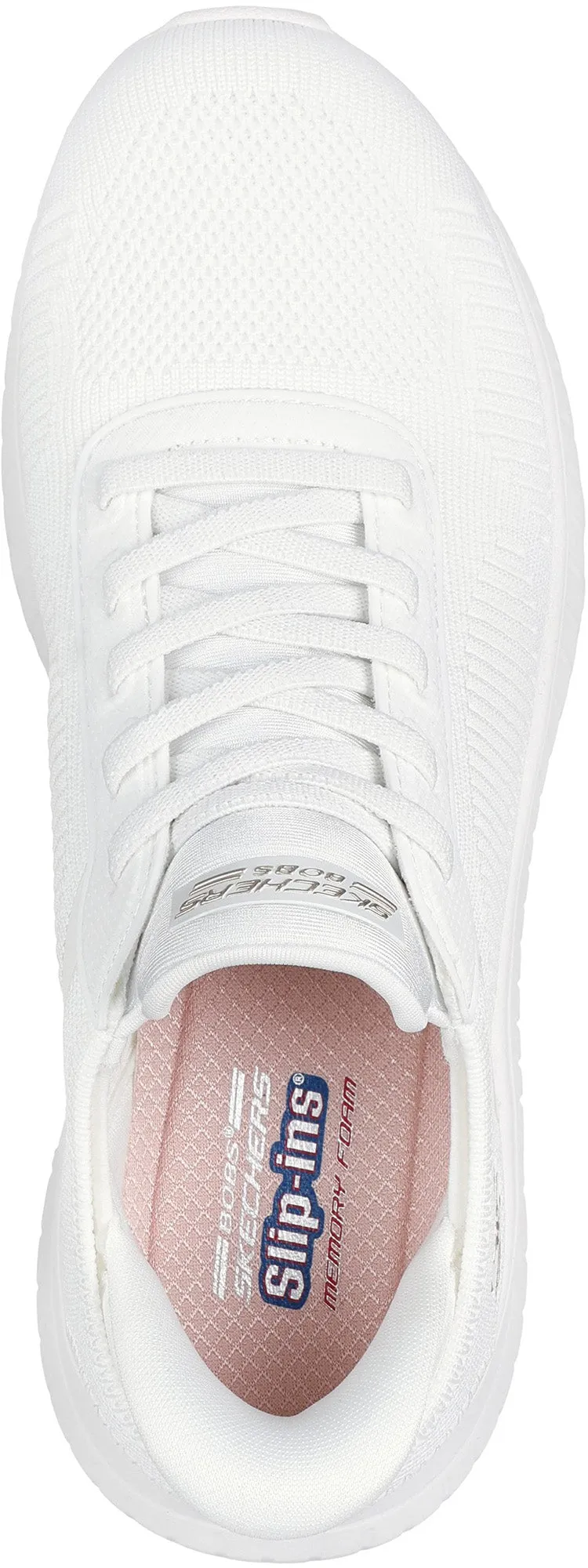 Slip-resistant look Skechers BOBS Sport Squad Chaos Womens Training Shoes - White