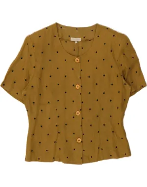 Neutral Colors Tailored Silhouette DIANA BENTALLS Womens Shirt Blouse IT 44 Medium Yellow Polka Dot