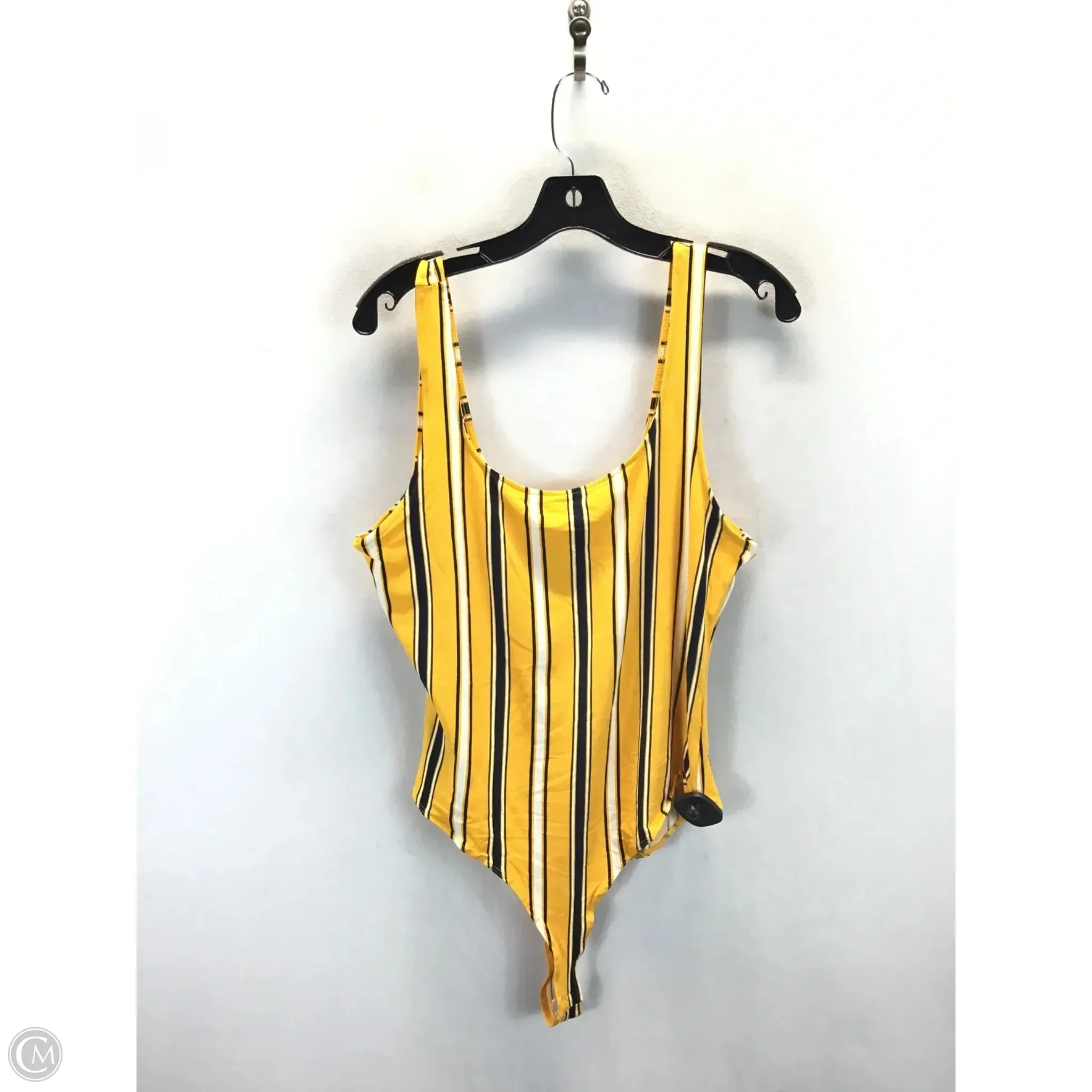 grey bodysuit shapewear bodysuit Bodysuit By Iris In Striped Pattern, Size: 1x