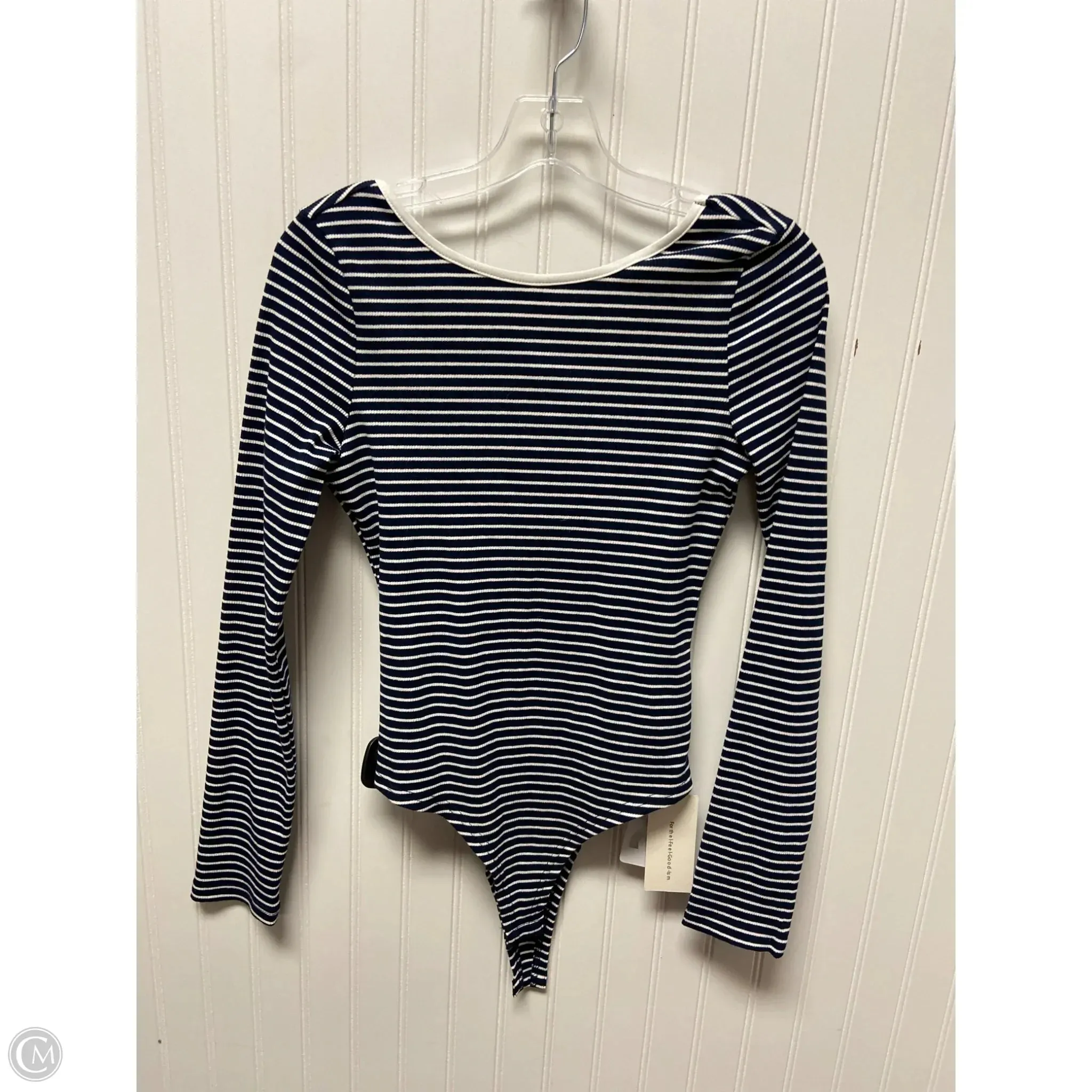 animal print bodysuit bodysuit with blazer Bodysuit By Commense In Striped Pattern, Size: L