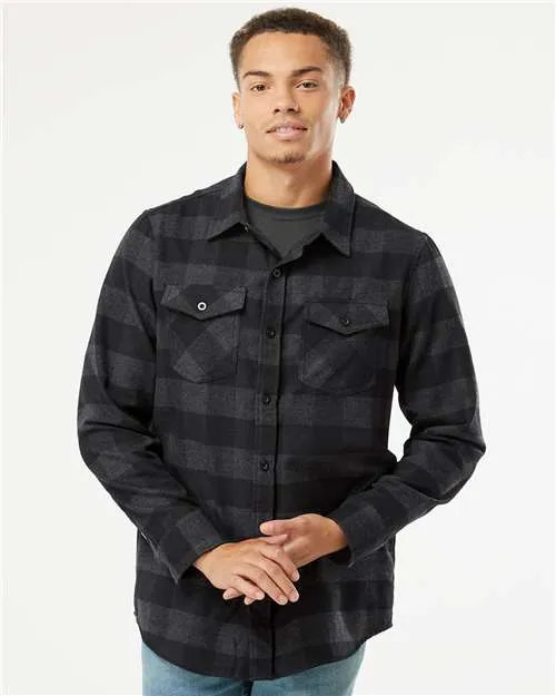 Curved Hem WrinkleResistant Independent Trading Co. EXP50F Flannel Shirt