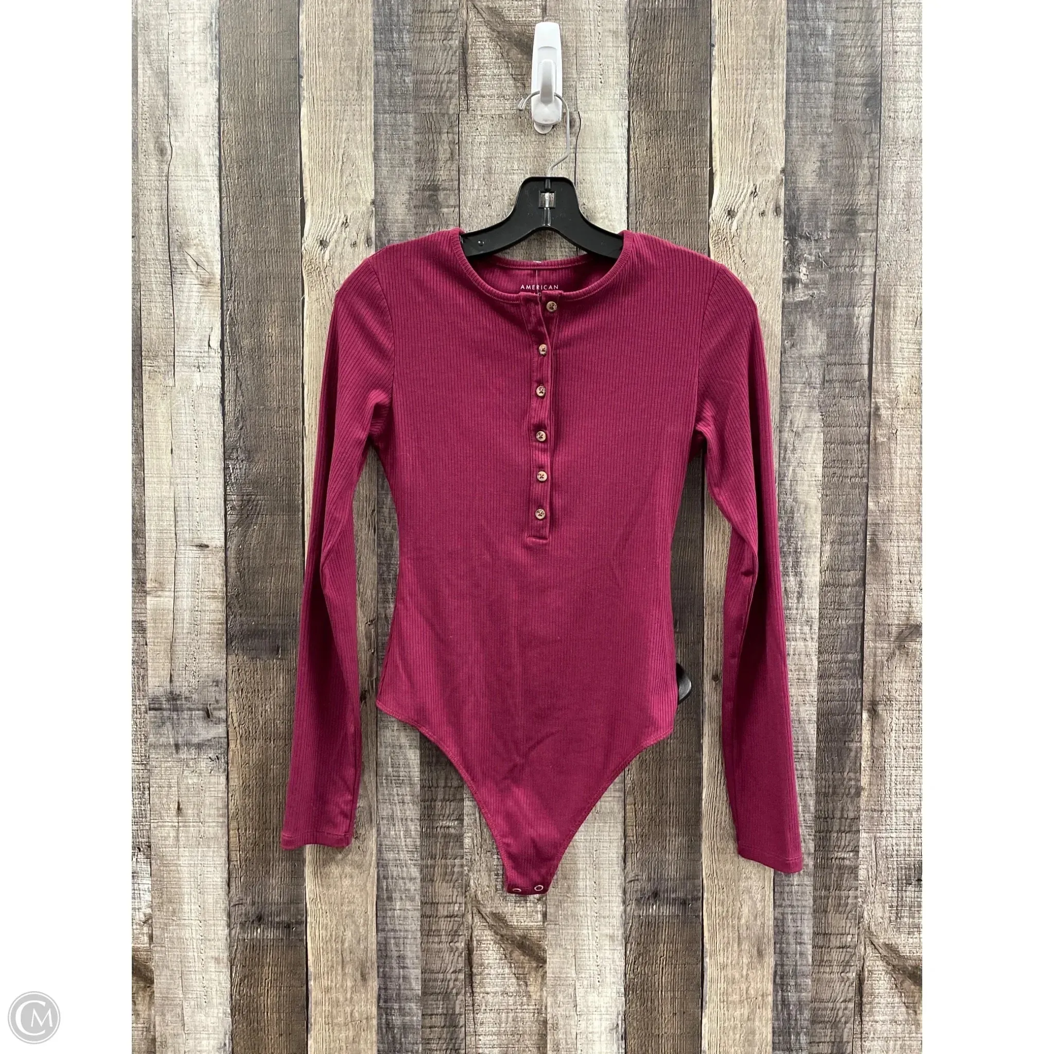 satin bodysuit Bodysuit By American Eagle In Maroon, Size: S