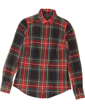 Fitted Silhouette J. CREW Womens Shirt US 2 XS Multicoloured Check Cotton