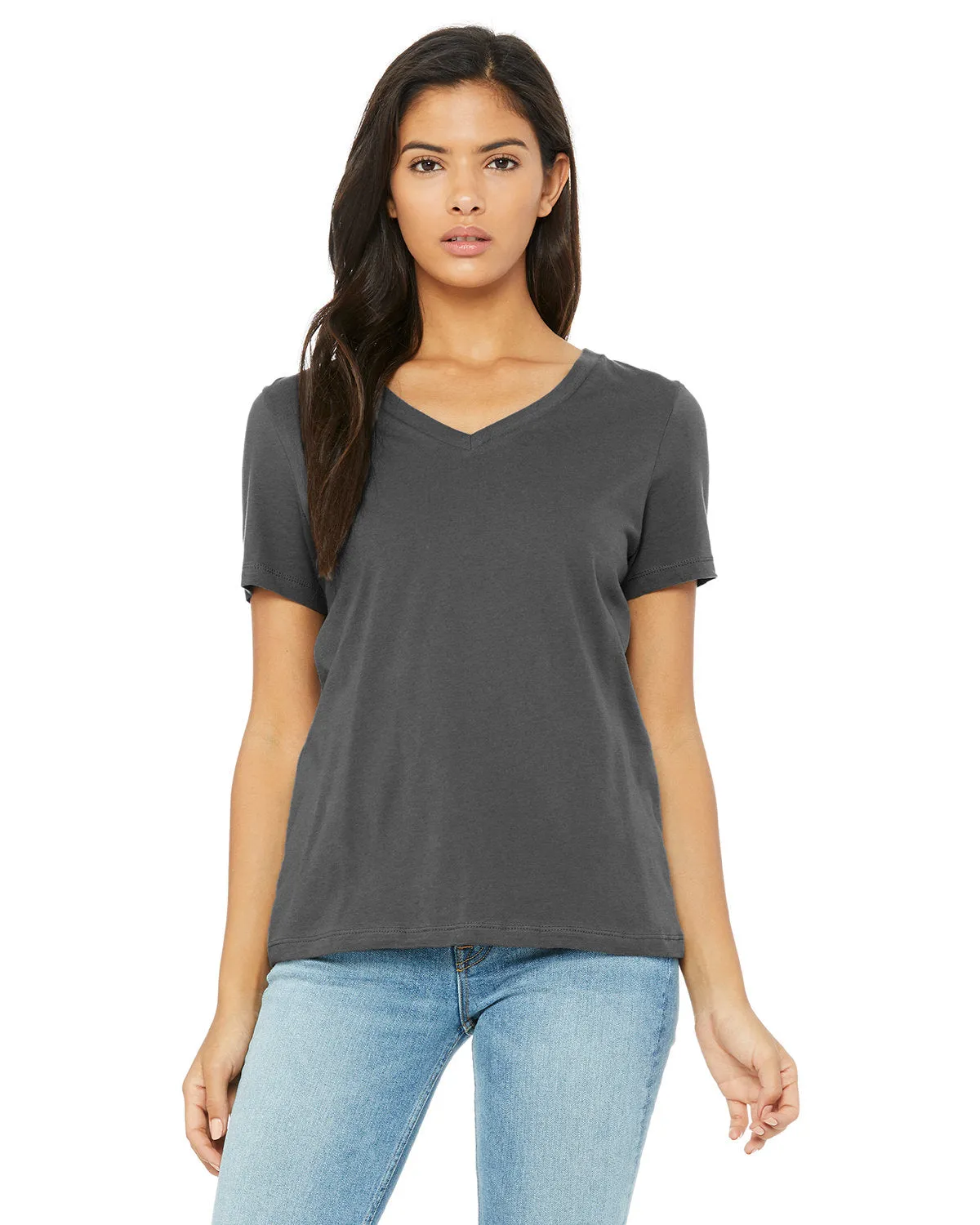 Bella   Canvas 6405 Ladies' Relaxed Jersey V-Neck T-Shirt Cool Vibes Simple and Chic