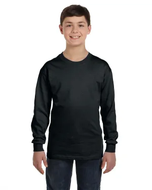 WrinkleFreeFabric SeamlessSidePanels Gildan G540B Youth Heavy Cotton Long-Sleeve T-Shirt