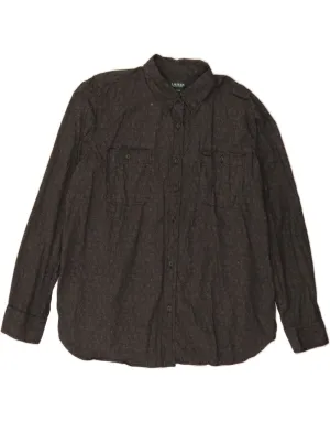 Monochrome Palette RALPH LAUREN Womens Shirt UK 18 XL Black Spotted Cotton