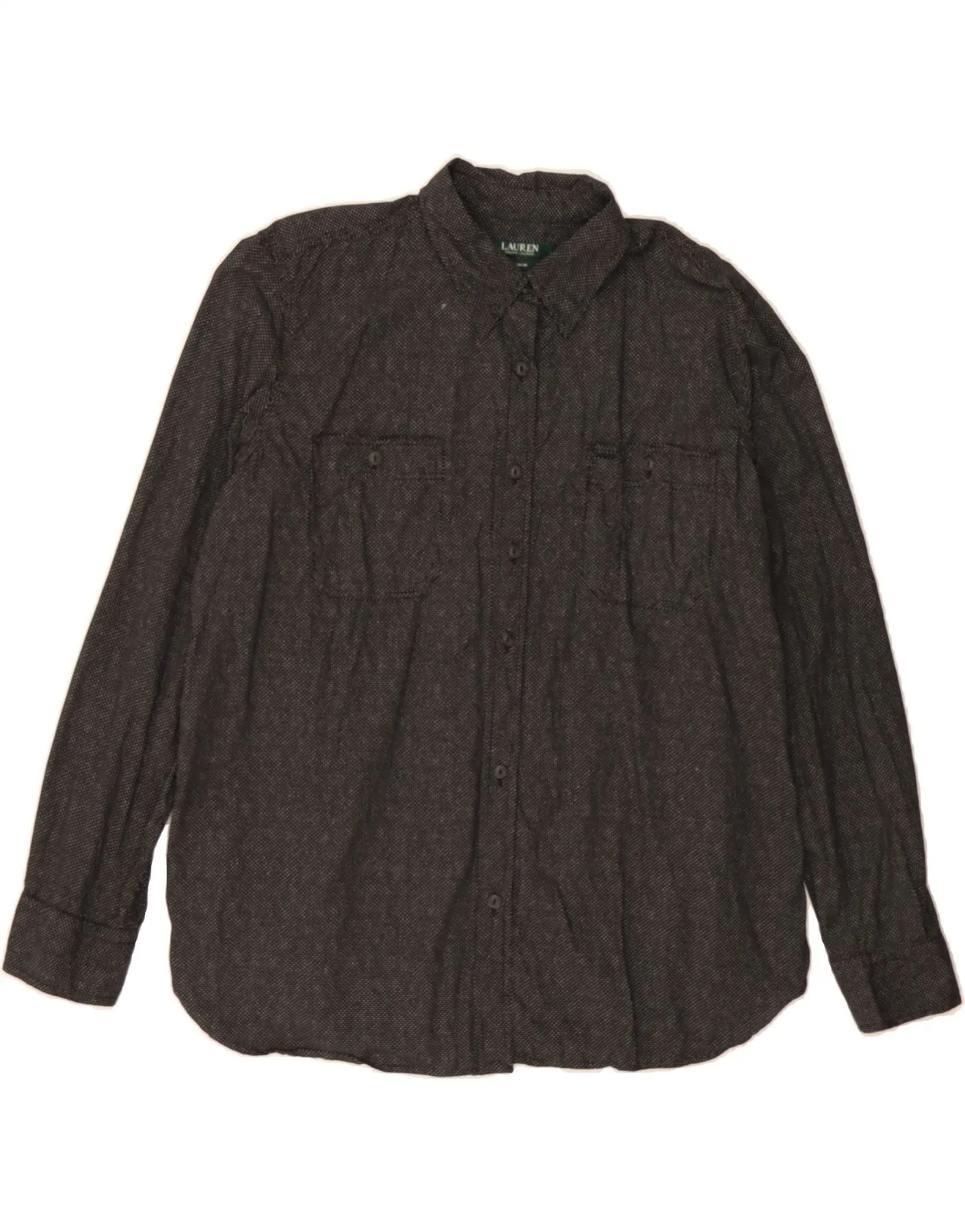 Monochrome Palette RALPH LAUREN Womens Shirt UK 18 XL Black Spotted Cotton