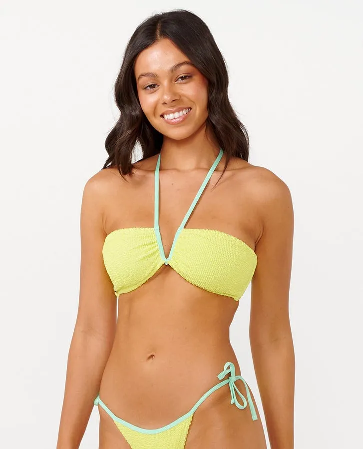 Youthful Vibes Rip Curl Sunny Side Bandeau Top-Lime