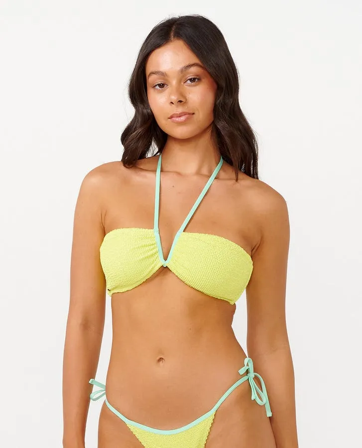 Rip Curl Sunny Side Bandeau Top-Lime Two-Tone-Design