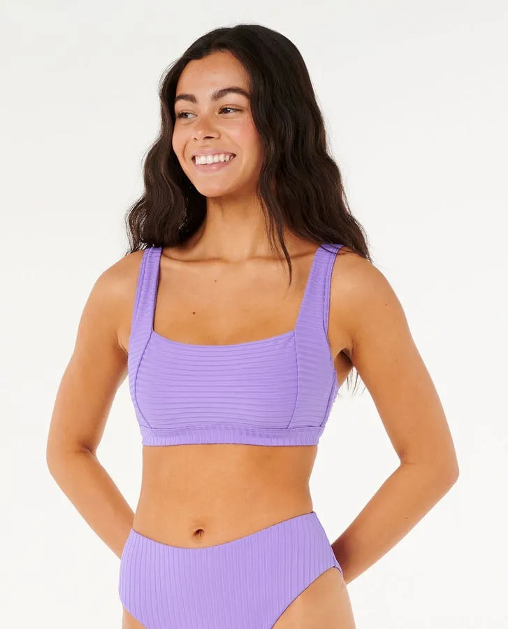Rip Curl Premium Surf D-DD Crop Top-Purple Full Coverage Ocean Getaway