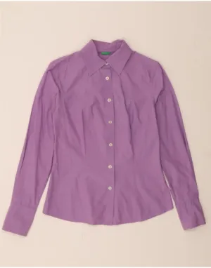 Year-Round Wear Winter Retreat BENETTON Womens Shirt UK 10 Small Purple Cotton