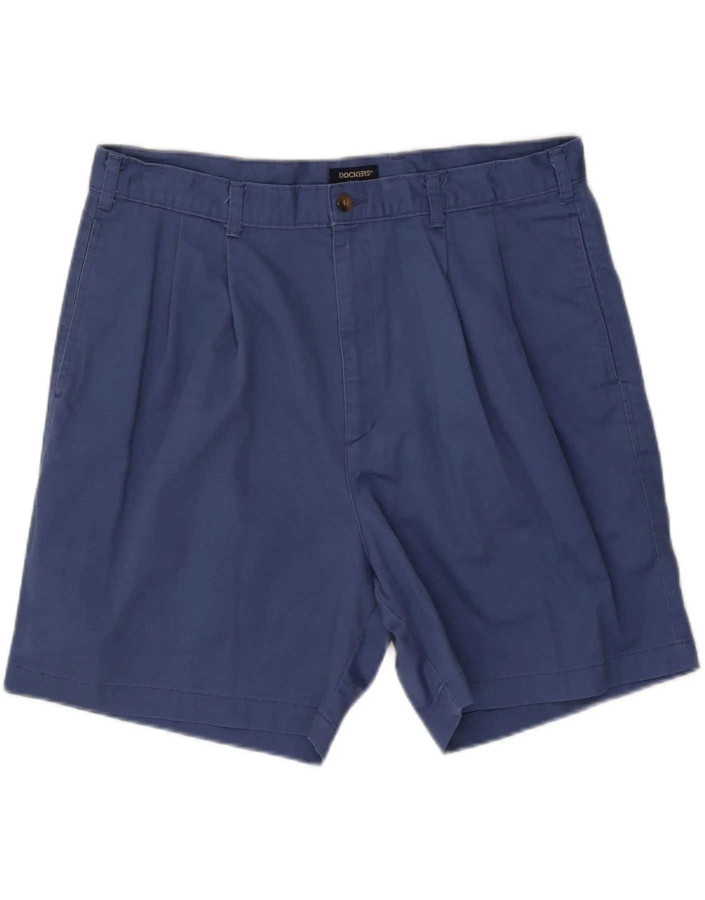 No Wrinkle DOCKERS Mens Chino Shorts W38 XL Blue Cotton