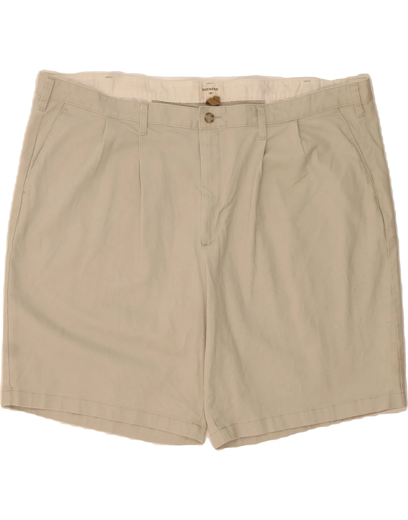 DOCKERS Mens Pegged Chino Shorts W50 4XL Beige Cotton Versatile Look Quick design