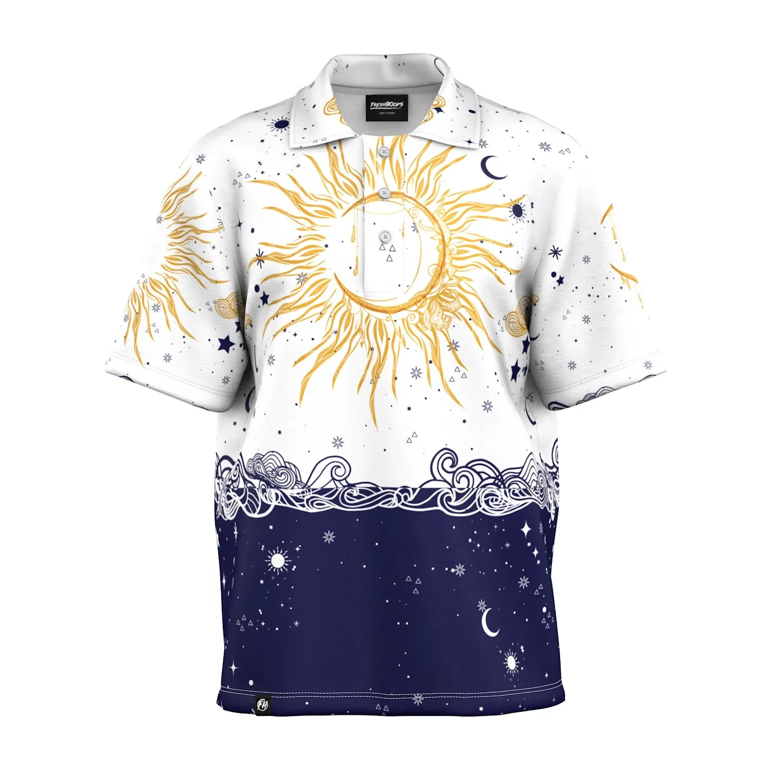 Sun And Moon Oversized Polo Shirt Flexible Style Professional Comfort