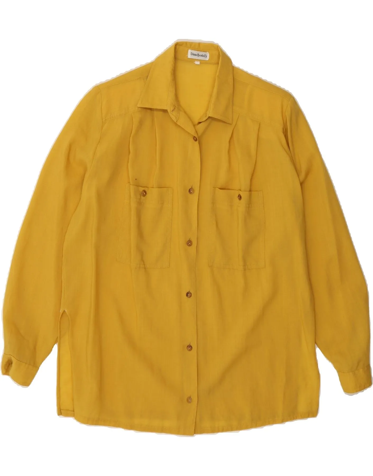 DIANA BENTALLS Womens Shirt Blouse UK 16 Large Yellow Lounge Comfort Youthful Appeal
