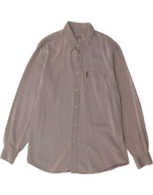 Premium Quality Smooth zipper closure ARMANI JEANS Mens Shirt Large Grey Pinstripe Cotton
