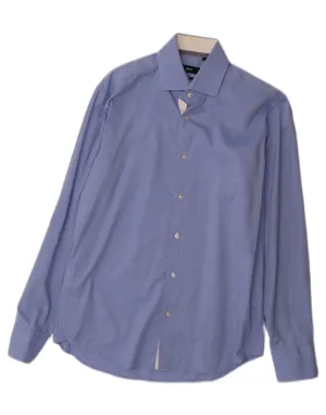 Bold Statement HUGO BOSS Mens Shirt Size 40 15 1/2 Medium Blue Cotton