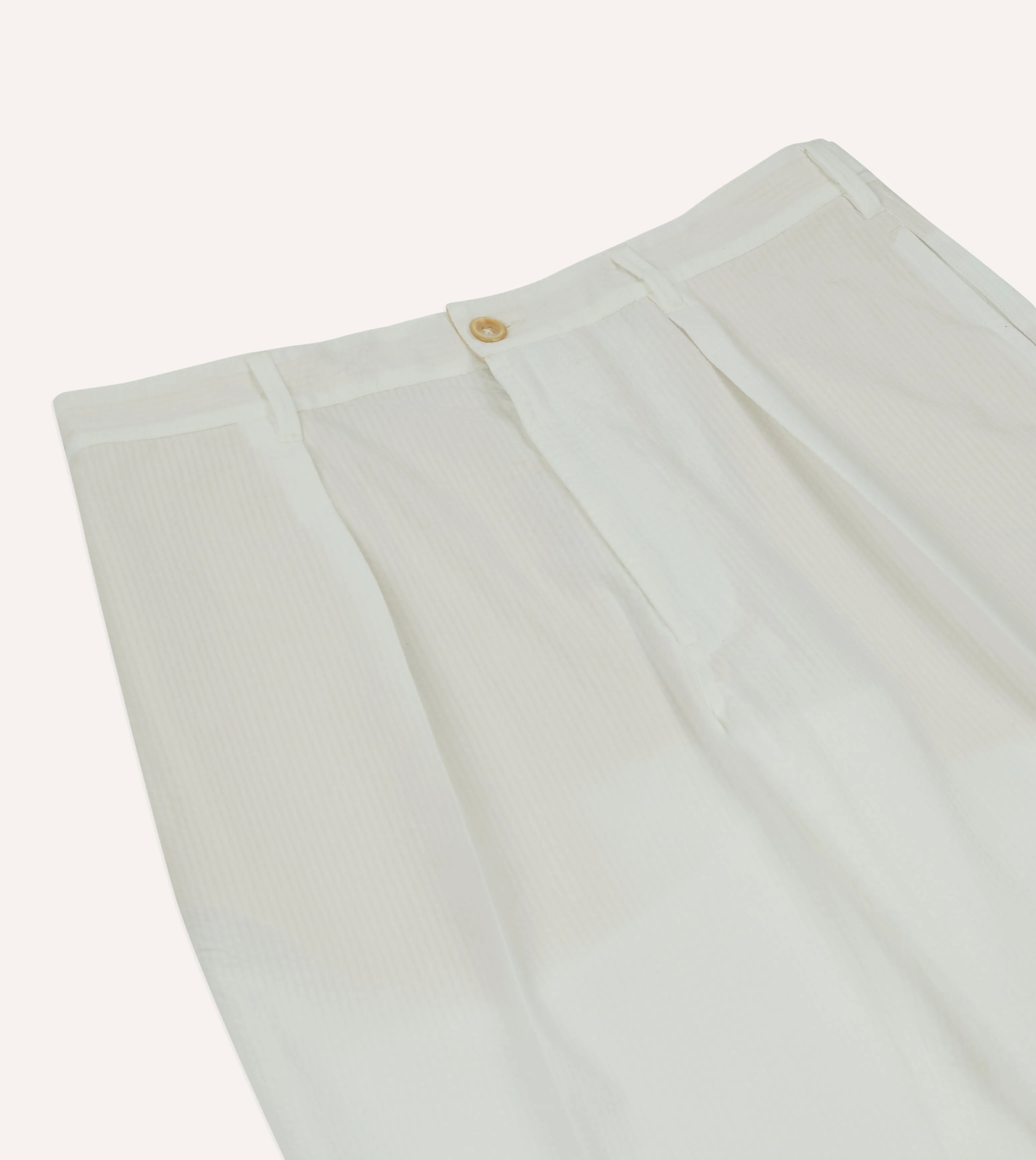Timeless Design Wear Relaxed Style Michael McGregor for Drake??s White Seersucker Games Trousers