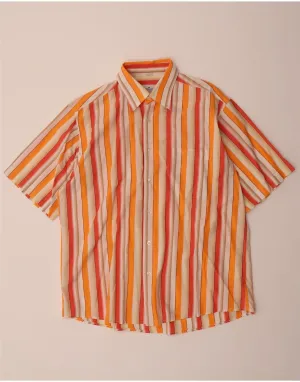 UMBERTO ROSETTI Mens Shirt Size 16 16 1/2 Large Orange Striped Trendy Look Trendsetting Design