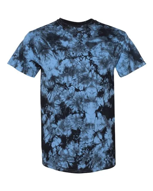 Layered Hem Detail Simple Yet Elegant Dyenomite 20BCR Youth Crystal Tie-Dyed T-Shirt