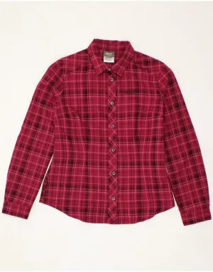 Athletic Look JACK WOLFSKIN Womens Shirt UK 12/14 Medium Burgundy Check Polyester