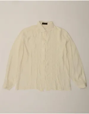 Artistic Design MARIO PUCCI CECCONI Womens Shirt Blouse UK 16 Large Off White Acetate