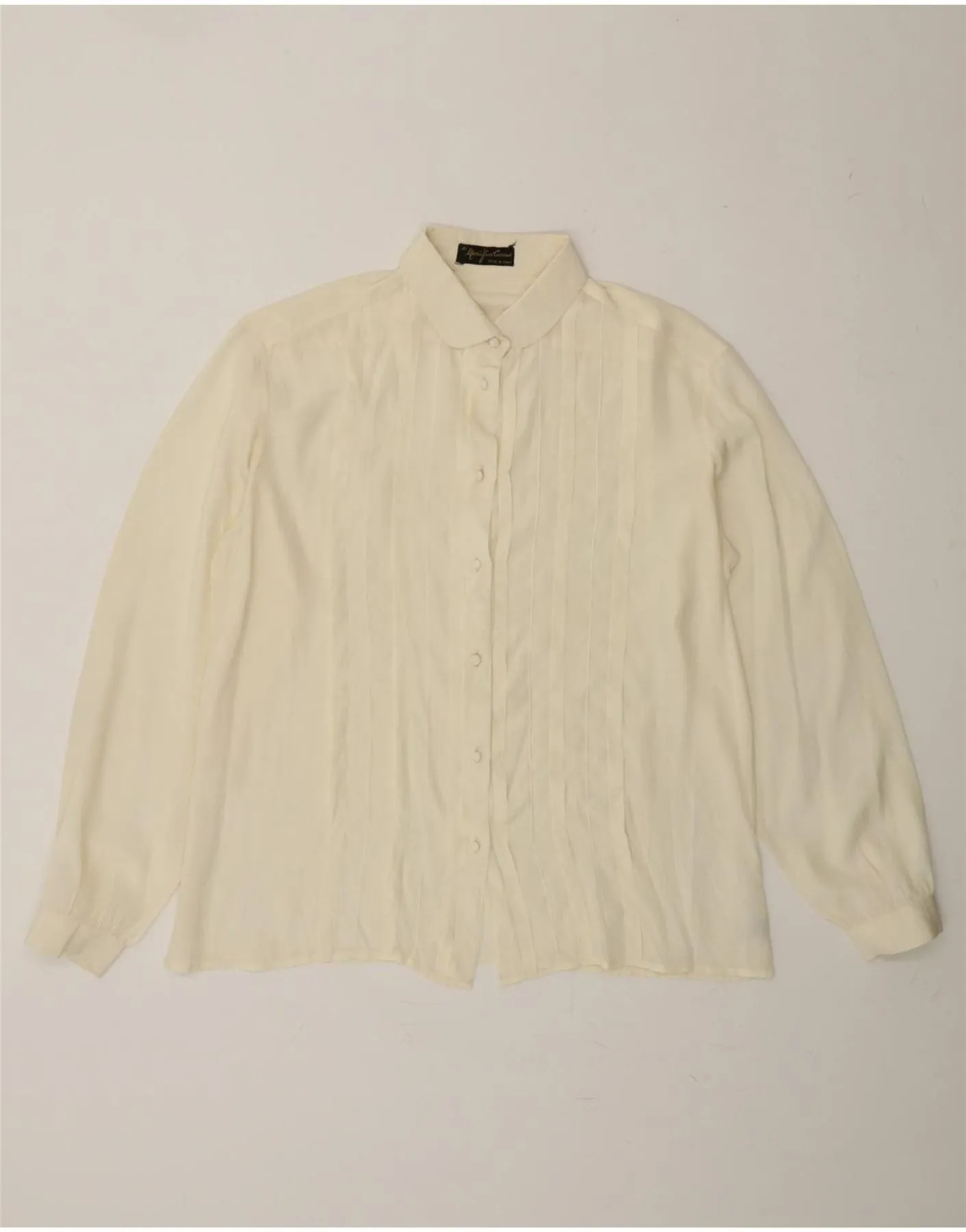 Artistic Design MARIO PUCCI CECCONI Womens Shirt Blouse UK 16 Large Off White Acetate