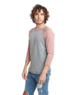 Sporty Layer Look Reinforced Shoulders Next Level 6051 Unisex Triblend 3/4-Sleeve Raglan
