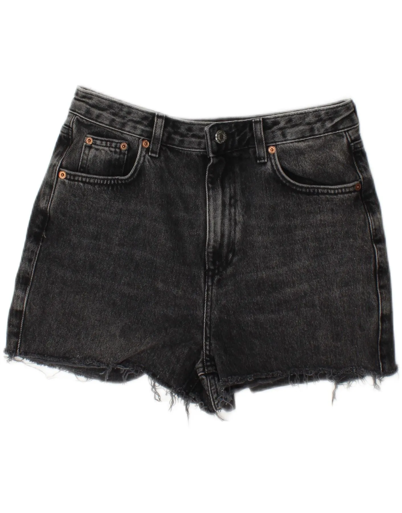 Outerwear Companion Striped style TOPSHOP Womens Mom High Waist Denim Shorts UK 12 Medium W30  Grey