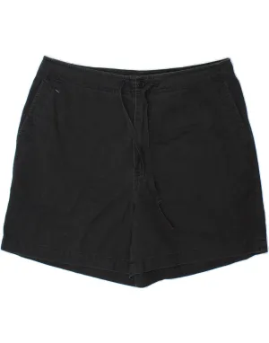 EDDIE BAUER Womens High Waist Chino Shorts US 12 Large W34 Black Cotton Lightweight Comfort Fashion staples