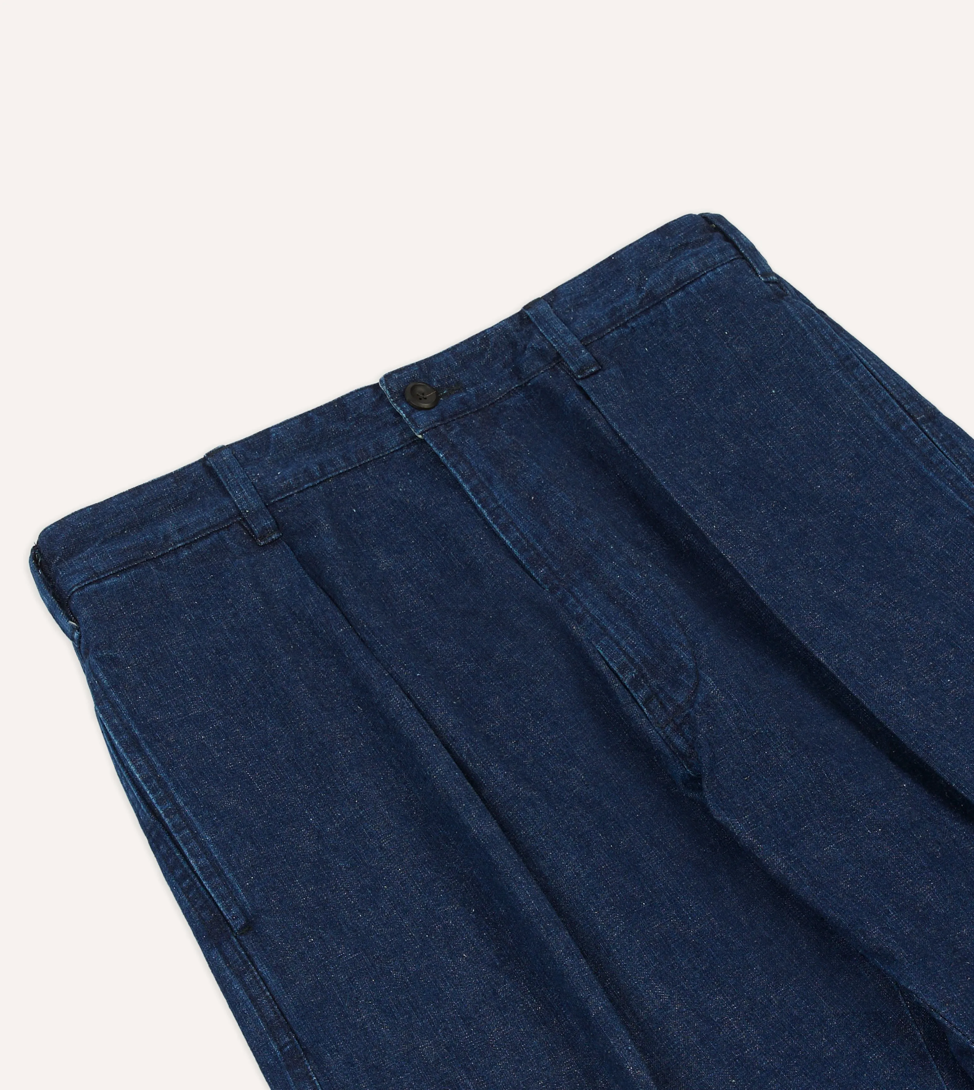 Workwear Essential Indigo Cotton-Linen Games Trousers