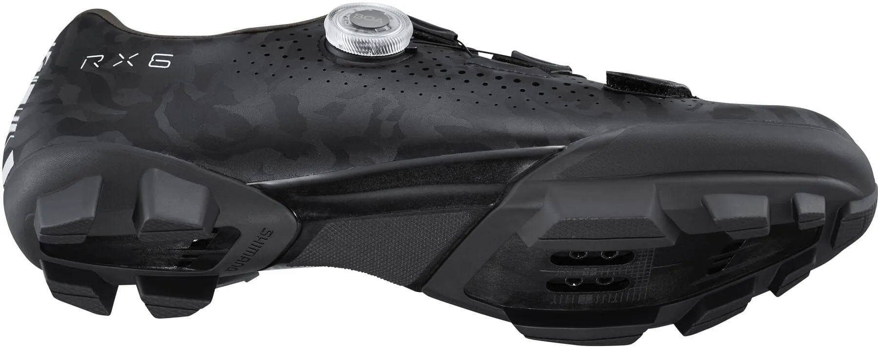 Shimano RX600 Mens Gravel Cycling Shoes - Black Airflow Channel Tech Comfortable Wear