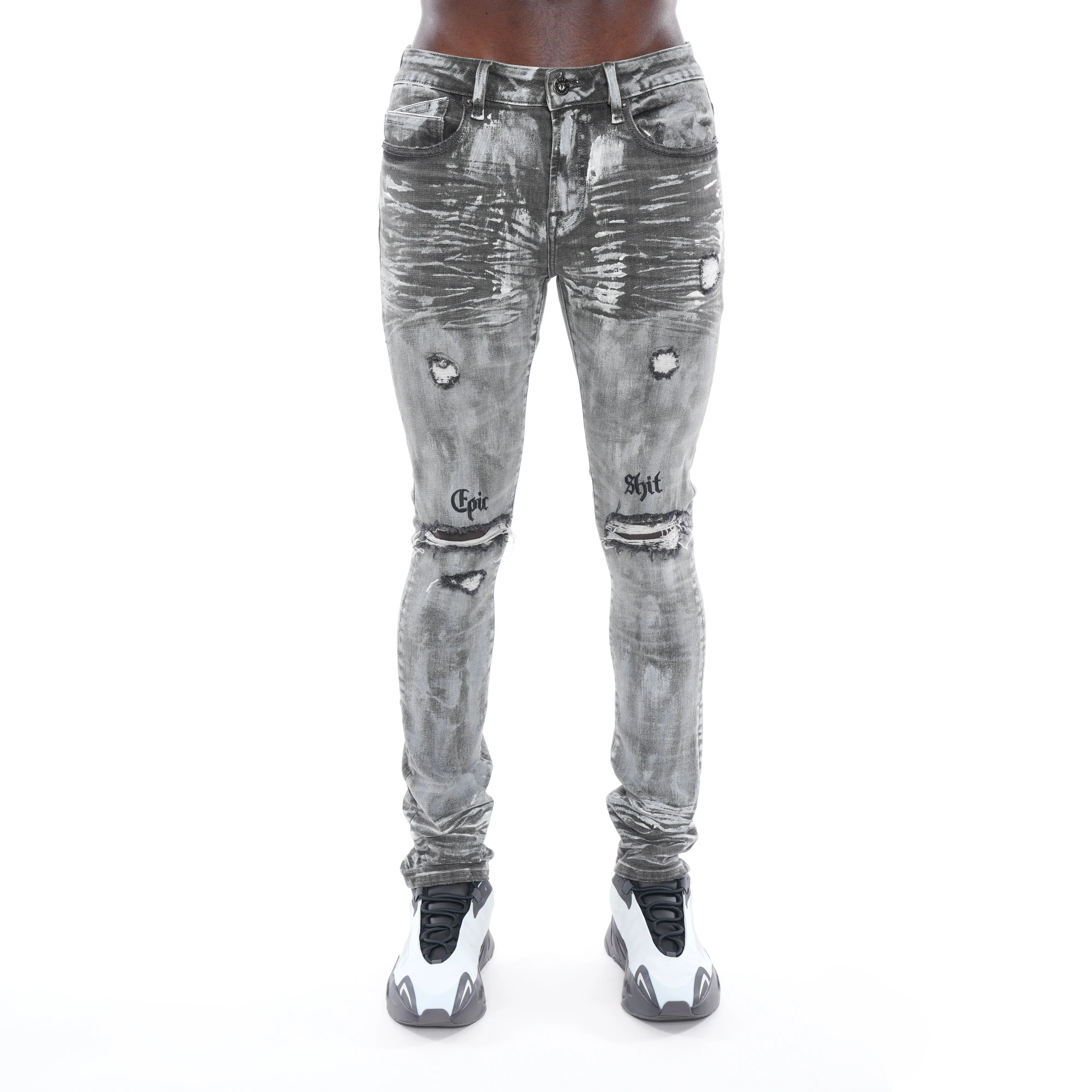 Date Night Sustainable PUNK SUPER SKINNY BELTED STRETCH IN SHEETROCK