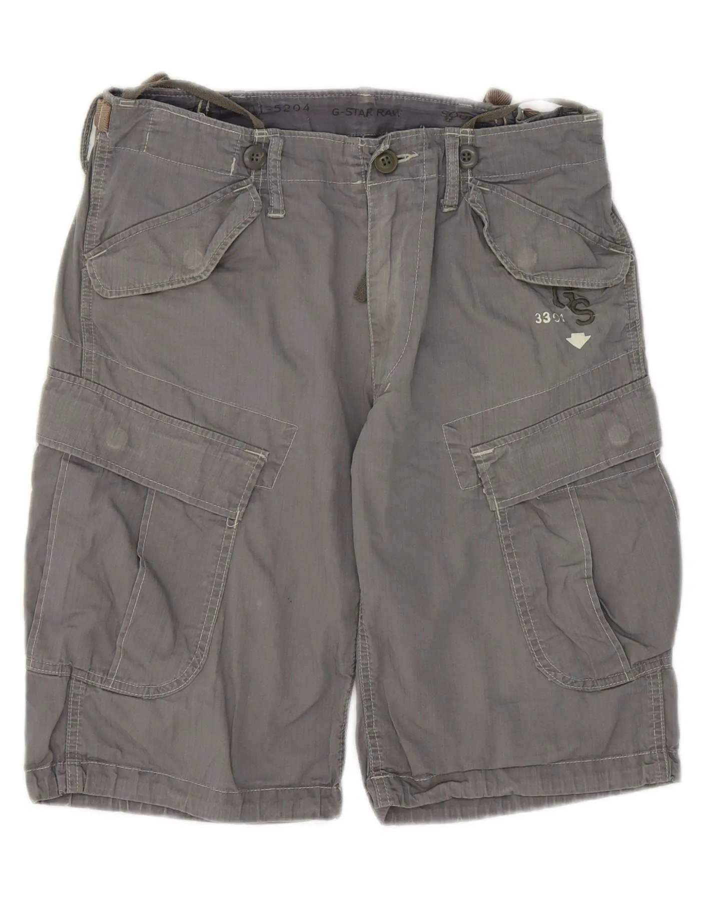 G-STAR Mens Cargo Shorts Small W29 Grey Cotton summer breeze