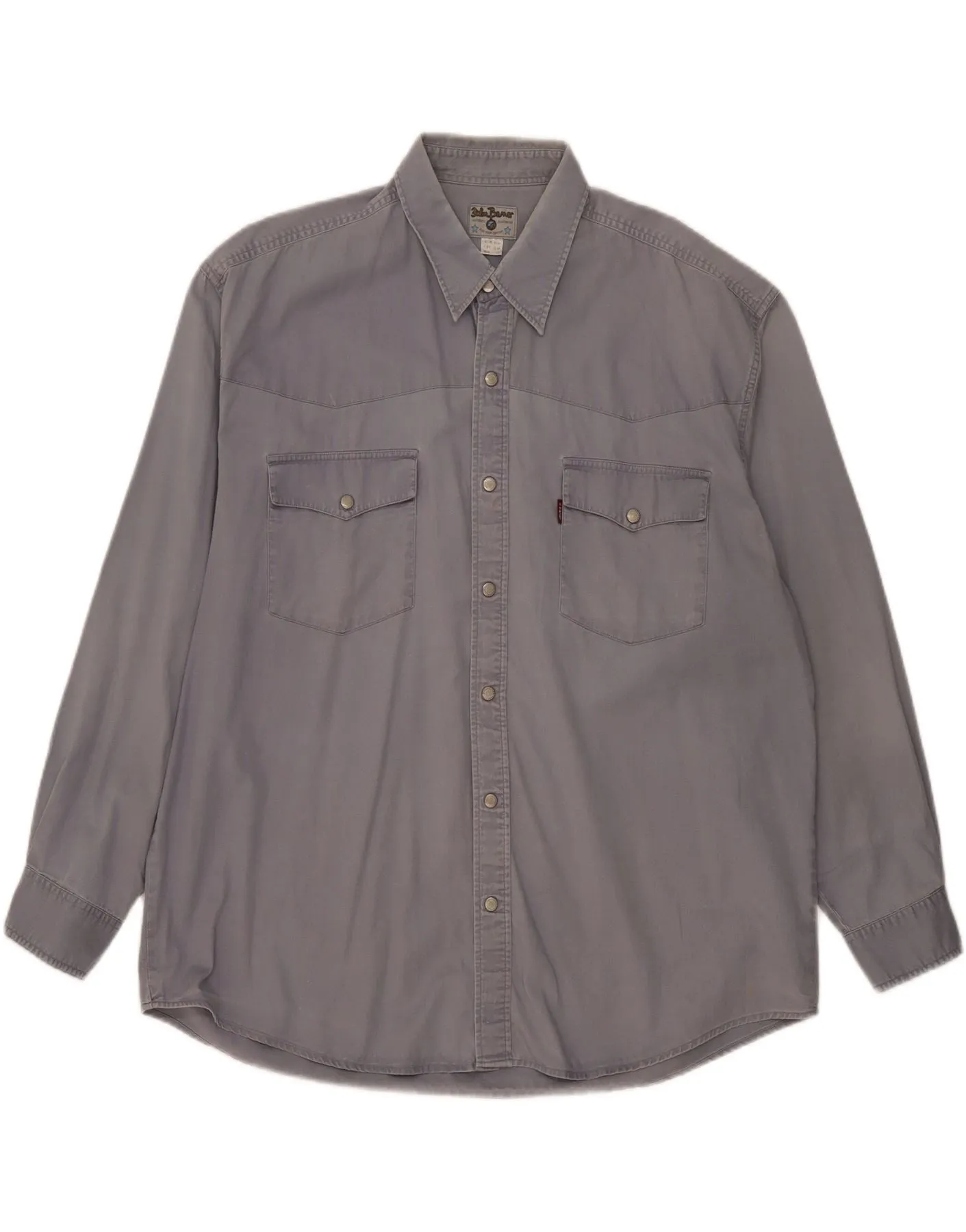 JOHN BANER Mens Shirt Size 17 43/44 XL Grey Cotton Travel Friendly Bold Pattern