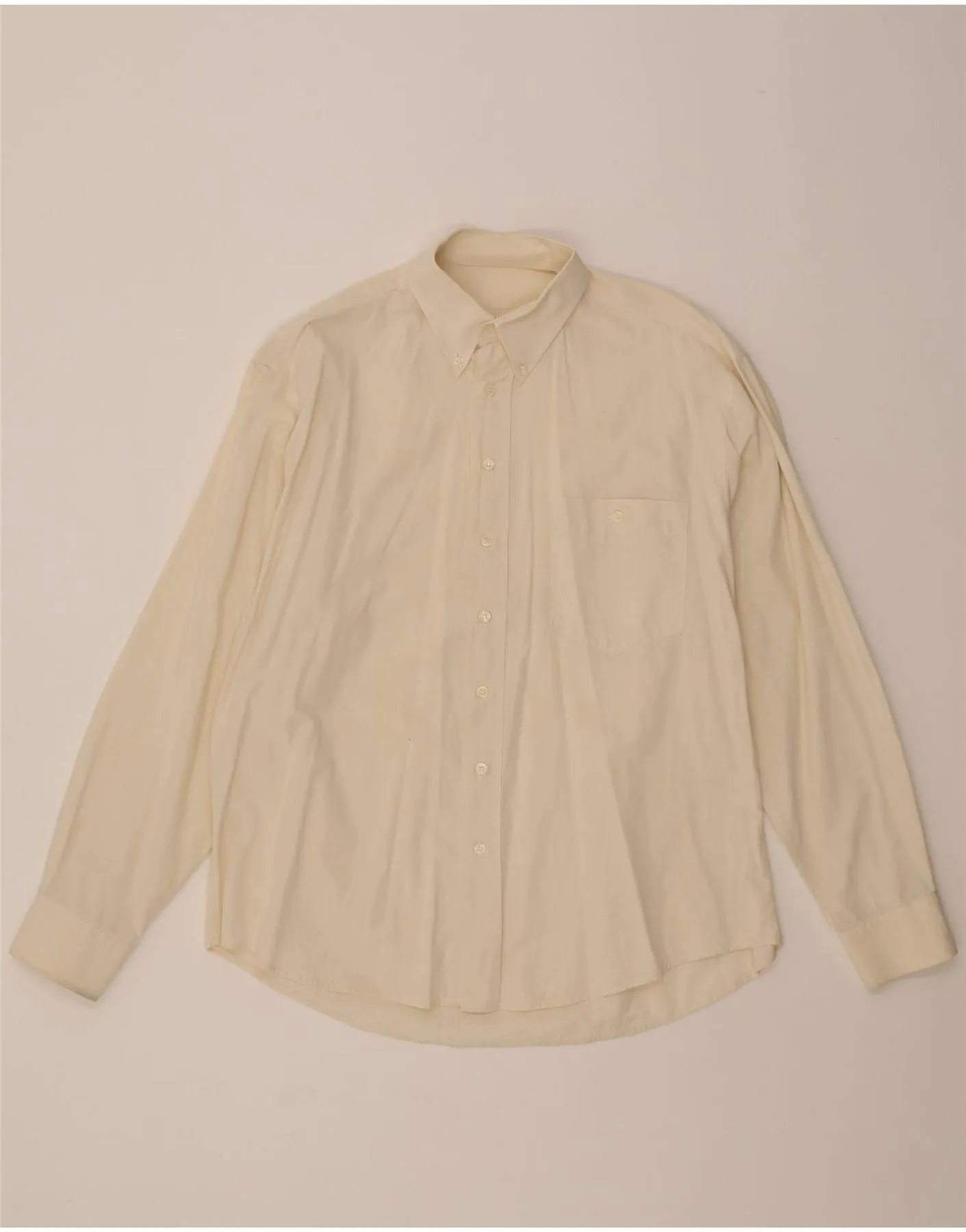 YORN Mens Shirt Size 41 Large Off White Cotton Active Wear Versatile Look