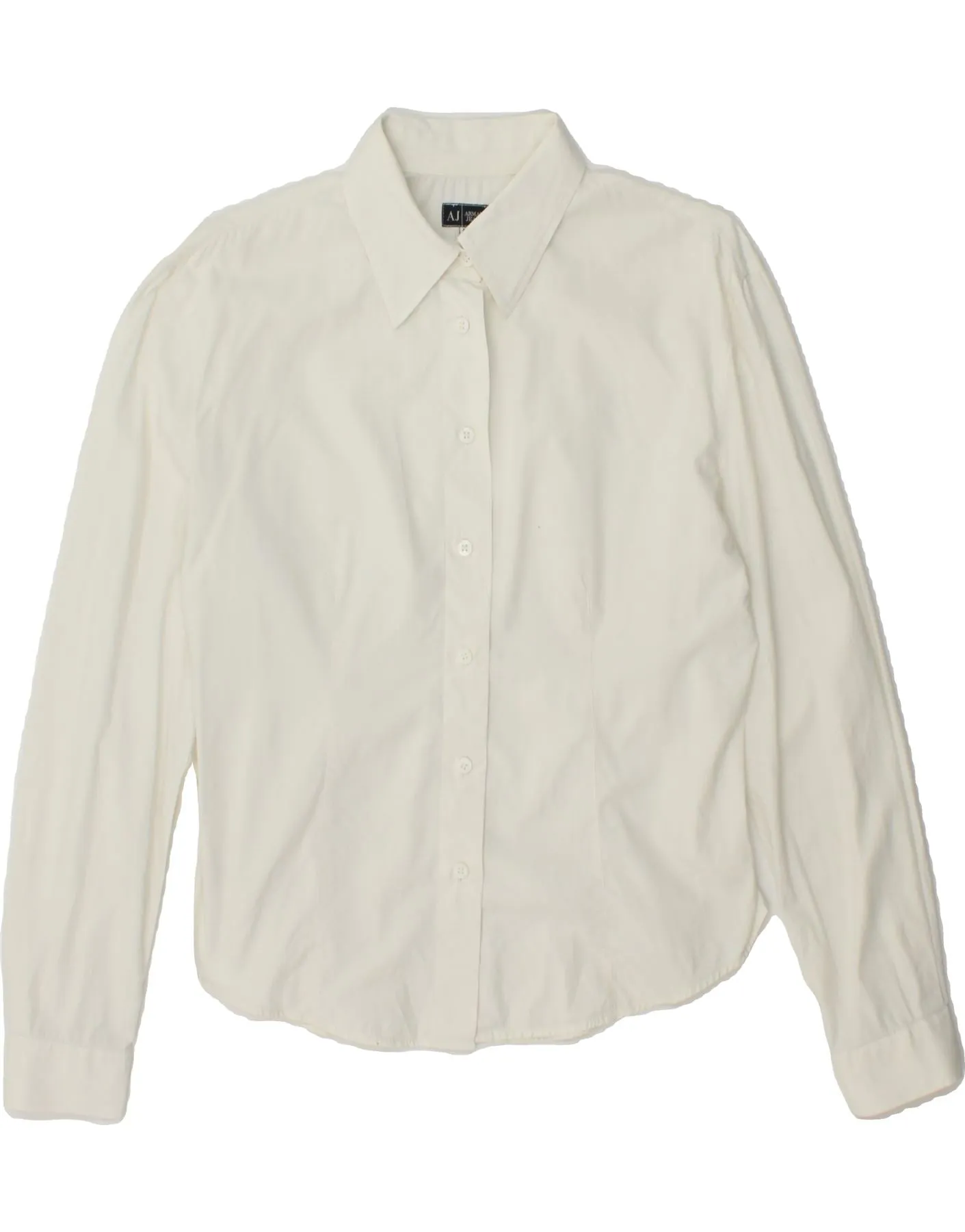 ARMANI JEANS Womens Shirt UK 14 Large White Cotton High-End Fashion
