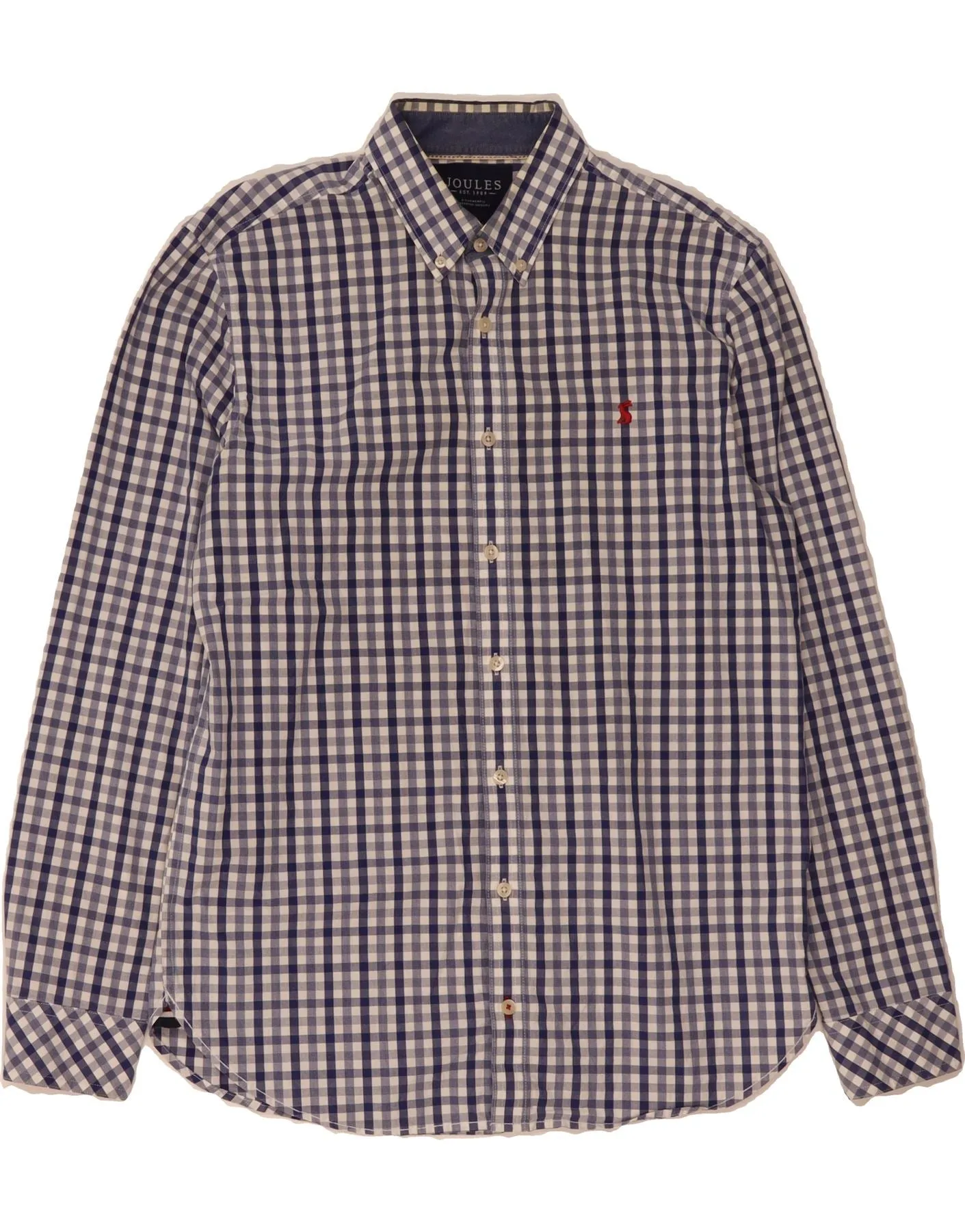 Soft Touch Fabric JOULES Mens Shirt Medium Blue Gingham Cotton