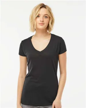 Tultex 244 Women's Poly-Rich V-Neck T-Shirt Essential Piece Practical Wear