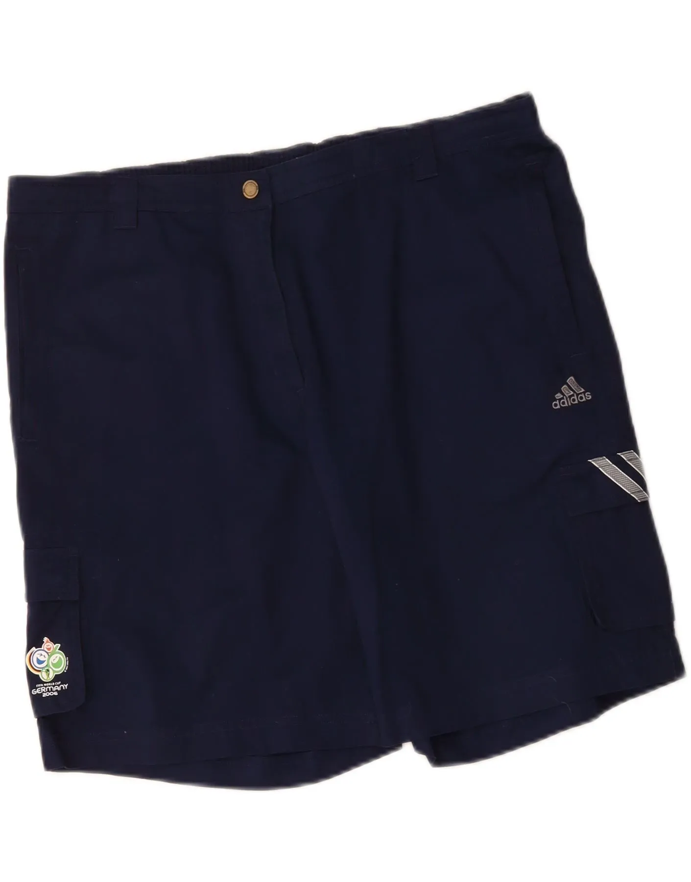 Chill Look ADIDAS Mens Cargo Shorts UK 52 2XL W40  Navy Blue Cotton