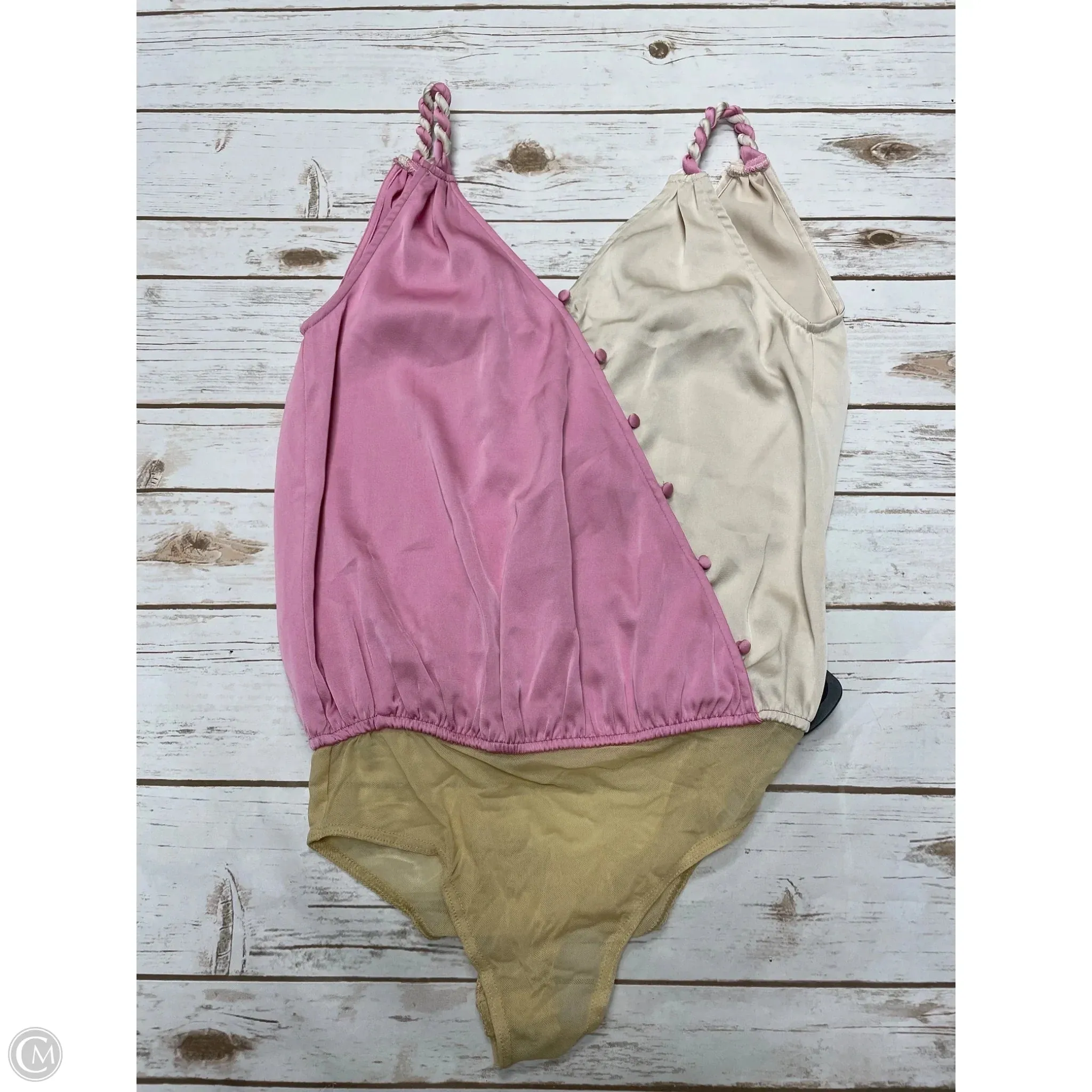 Bodysuit By Entro In Pink & Tan, Size: S long sleeve bodysuit luxury bodysuit