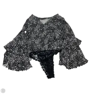 Bodysuit By Free People In Black & White, Size: L long torso bodysuit sheer bodysuit