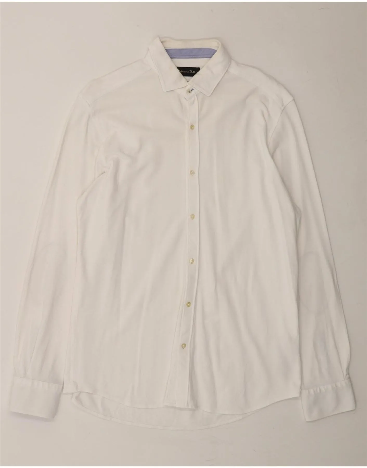 Low Maintenance MASSIMO DUTTI Mens Slim Fit Shirt Large White Cotton