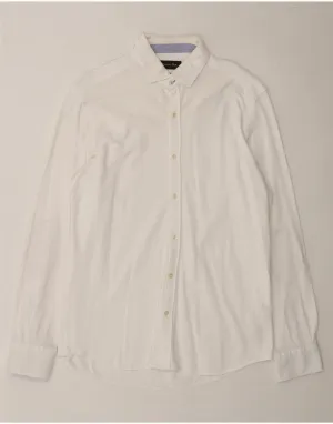Low Maintenance MASSIMO DUTTI Mens Slim Fit Shirt Large White Cotton