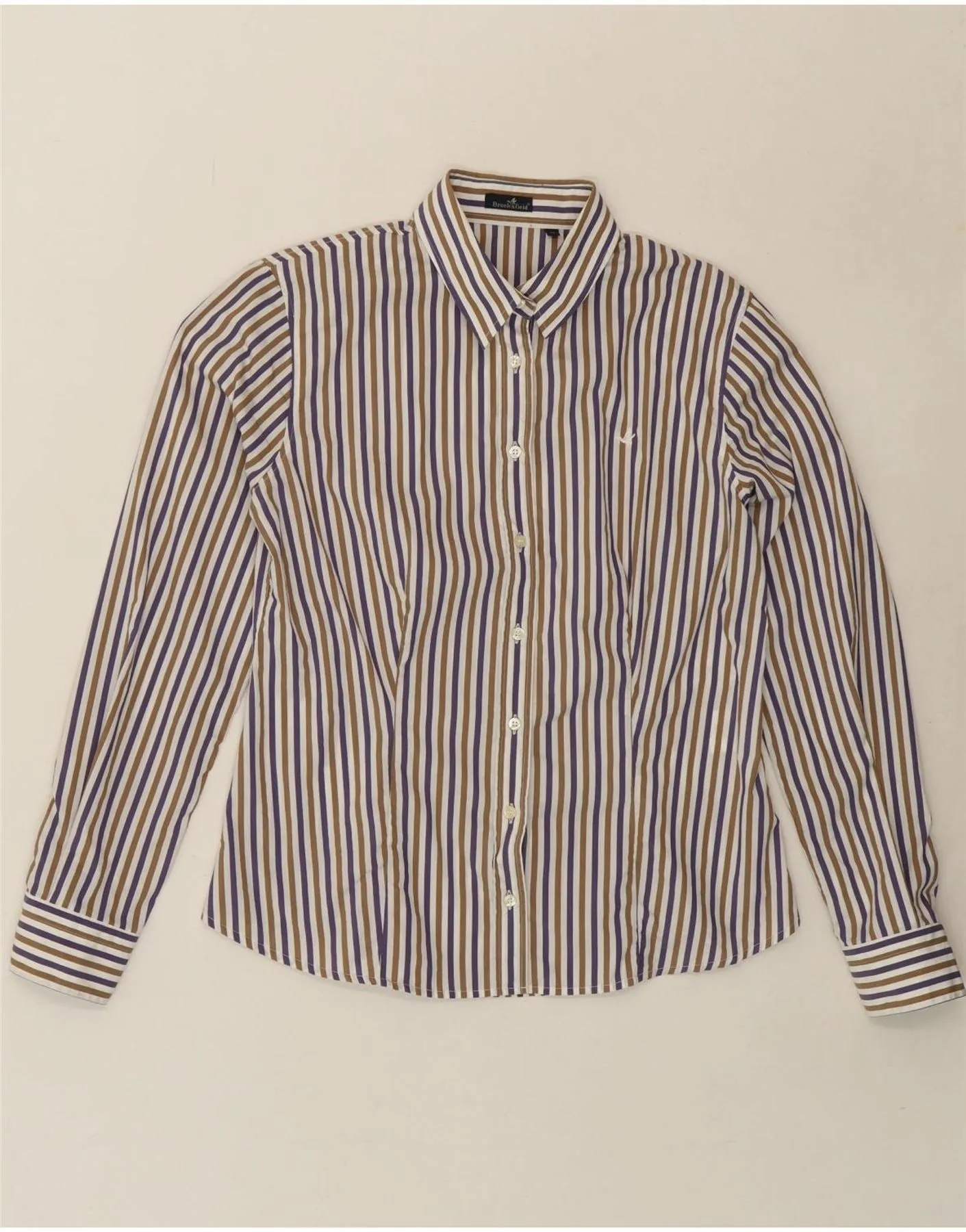 BROOKSFIELD Womens Shirt IT 46 Large Multicoloured Striped Cotton Tall Length