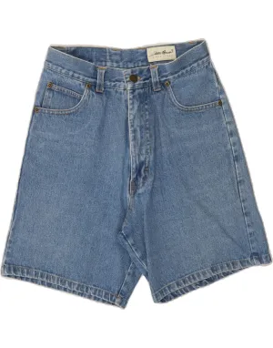 EDDIE BAUER Womens High Waist Denim Shorts US 6 Medium W26  Blue Cotton Lace Accent Poolside Lounge
