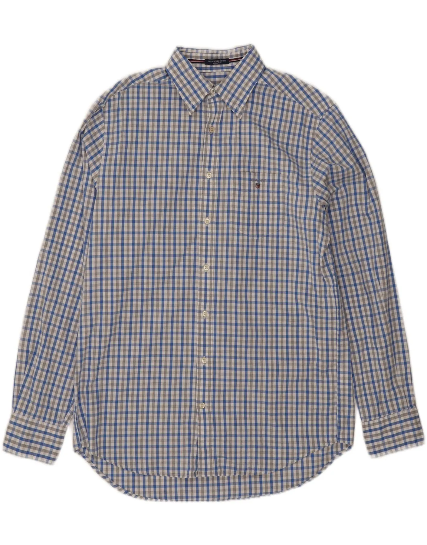 family gathering GANT Mens Regular Fit Shirt Size 39/40 15 1/2  Medium Blue Check Cotton