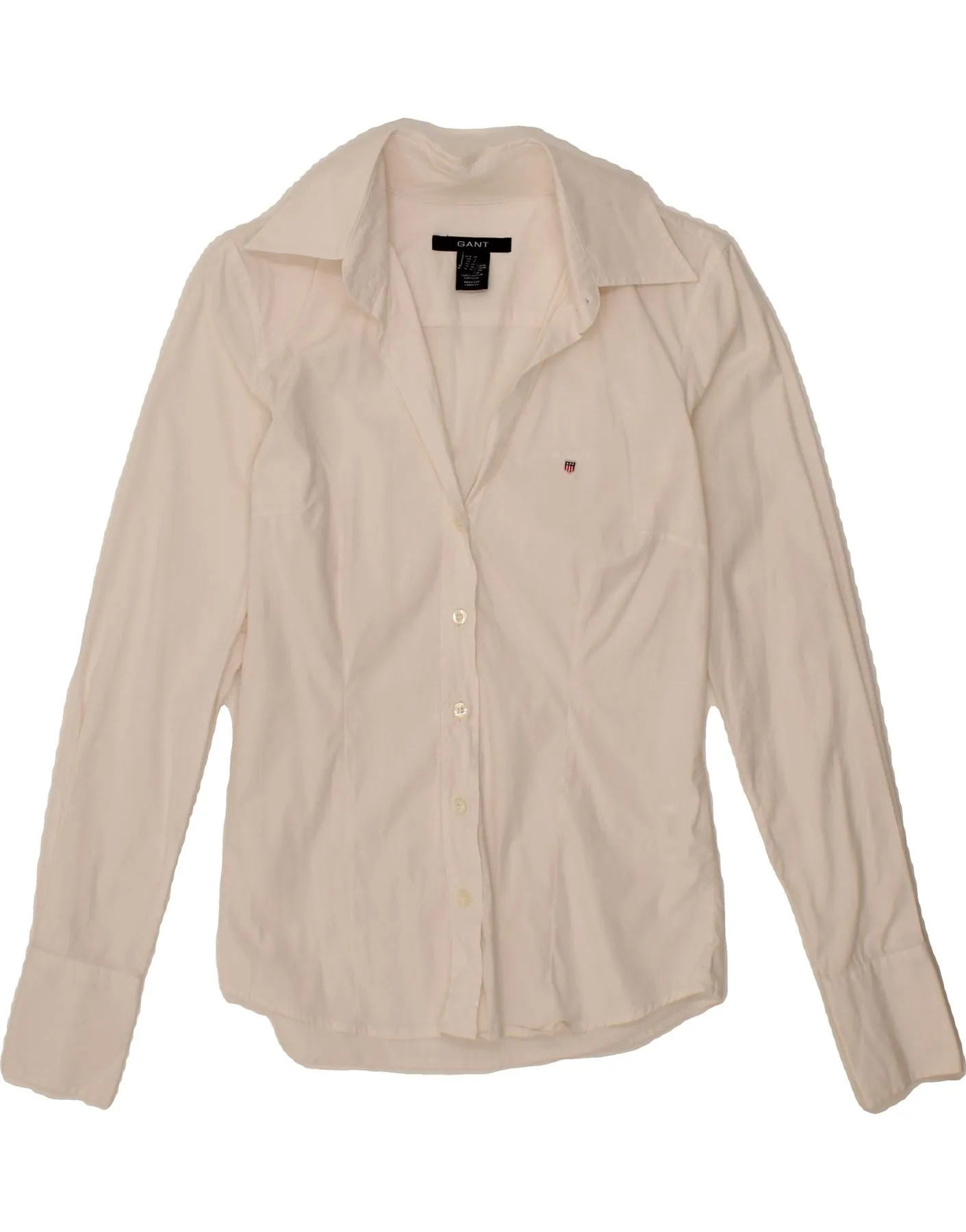 Teen Fashion wrinkle free GANT Womens Shirt UK 8 Small White Cotton