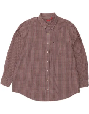 Athletic Cut IZOD Mens Shirt 3XL Red Check Cotton